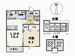 ワイズB 1LDKの間取図画像