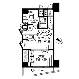ラヴェンナ日本橋 1LDKの間取図画像