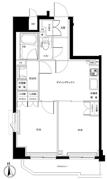 ルーブル練馬伍番館 ｜東京都練馬区豊玉中2丁目(賃貸マンション2DK・4階・41.86㎡)の写真 その2