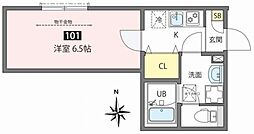 アネックス三河島 1Kの間取図画像