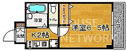 二条CUBE 1Kの間取図画像