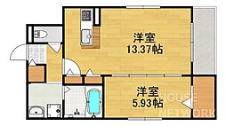 テラッセ四条高倉 1LDKの間取図画像