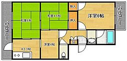 コーポラス辻 3DKの間取図画像