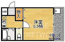 アイビースクエア 1Kの間取図画像