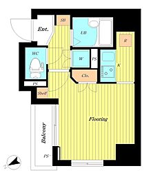 ドルチェ京橋・壱番館 6階1Kの間取り