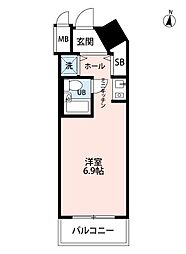 シーアイマンション鶴見 ワンルームの間取図画像