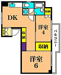 TN.ハウス 2DKの間取図画像