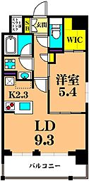 フレンシア蒲田 1LDKの間取図画像