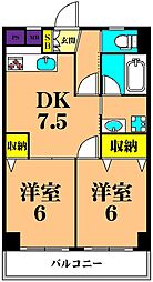 パレス・フロラシオン 2DKの間取図画像