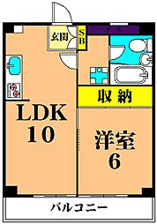 メゾンパーク大森 1LDKの間取図画像