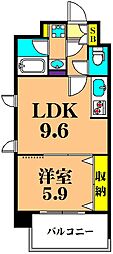 ケンジントンマンション大森ウエスト 1LDKの間取図画像
