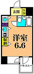 プライムアーバン大井町2 ワンルームの間取図画像