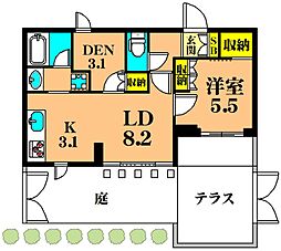 フレンシア玉川田園調布 1SLDKの間取図画像