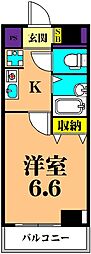 エアリーゼームス坂 1Kの間取図画像