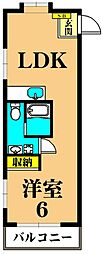 ハマナハウス 1LDKの間取図画像
