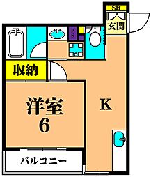 メゾン・エスト 1Kの間取図画像