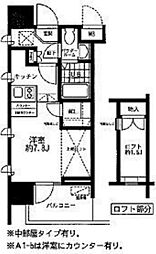 レジディア大森東 ワンルームの間取図画像