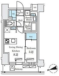 シーズンフラッツ大森北三丁目 1LDKの間取図画像