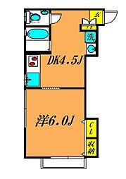 コーポむつみ 1DKの間取図画像