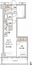 プライムネクサス大森北 1LDKの間取図画像