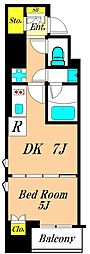 ルフォンブランシェ品川南大井 1DKの間取図画像