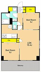 Iris南大井 2LDKの間取図画像