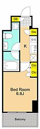TheParkhabio南大井 1Kの間取図画像