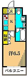 ASYLCOURT東大井 1Kの間取図画像