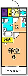 ロアール西品川 1Kの間取図画像