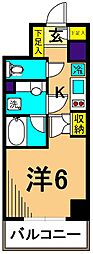 レジディア南品川 1Kの間取図画像