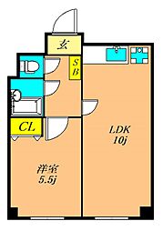 石井ビル 1LDKの間取図画像