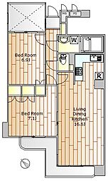 ラスターハウス 2LDKの間取図画像