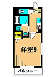 シティオザワ2 1Kの間取図画像