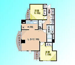 コスモ西川口アンソレール 2LDKの間取図画像