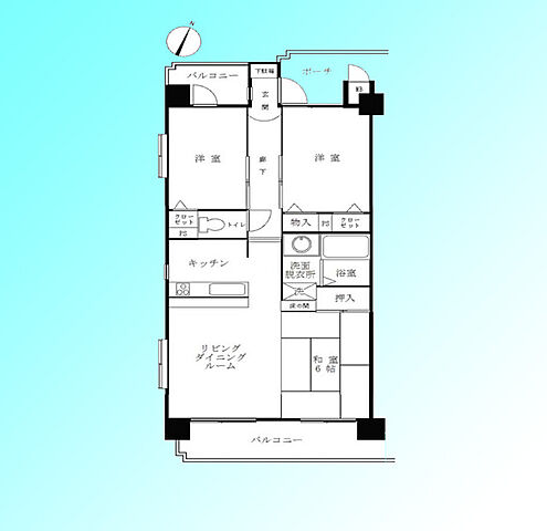間取り グリーンミユキ中浦和2番館 5階/-