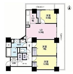 リプレ川口一番街1号棟 3LDKの間取り