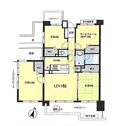 グランシエロ川口 3SLDKの間取り