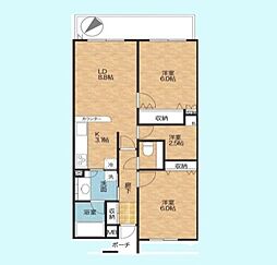 エステ・スクエア蕨 2SLDKの間取図画像