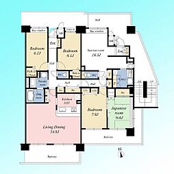 コスモ川口栄町 4LDKの間取図画像