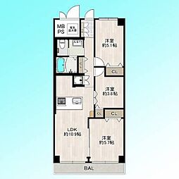 ルーセル南浦和 3LDKの間取図画像