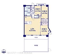 コスモ川口グランステージ 3LDKの間取図画像