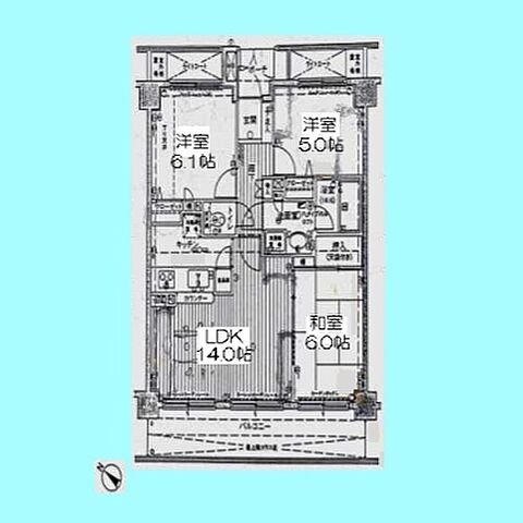 間取り ヒューマンスクエア中浦和ガーデンヒルズ 5階/-