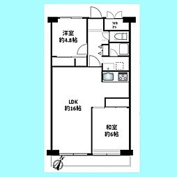 イトーピア西浦和 2LDKの間取図画像