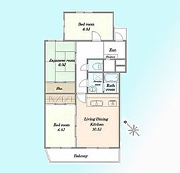 ハイツ西川口 3LDKの間取図画像
