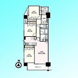 サンデュエル川口青木 3LDKの間取図画像