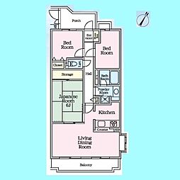 クリオ西浦和壱番館 3LDKの間取図画像