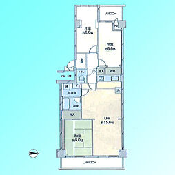 エバーグリーン川口 3LDKの間取図画像