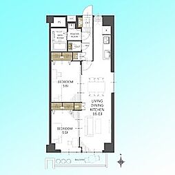 川口栄町グレースマンション 2LDKの間取図画像