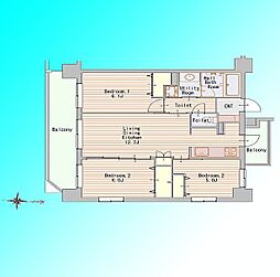 グーディッシュ大宮 3LDKの間取図画像