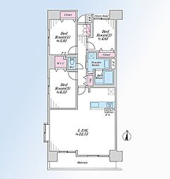 コスモ戸田公園グランシティ 3LDKの間取図画像